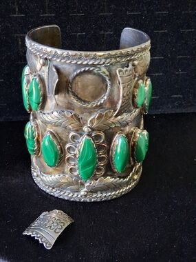 Native American Sterling Silver Watch Cuff Bracelet Vintage Jewelry Men's Unisex